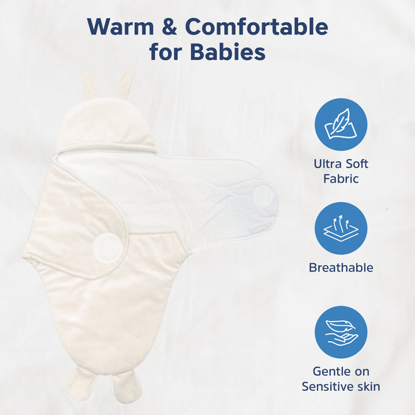 Hopop Baby Soft Fleece Hooded Wrapper Blanket