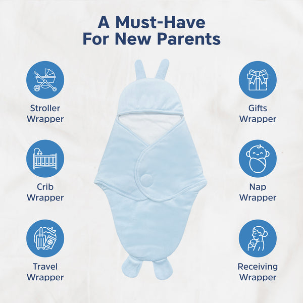 Hopop Baby Soft Fleece Hooded Wrapper Blanket