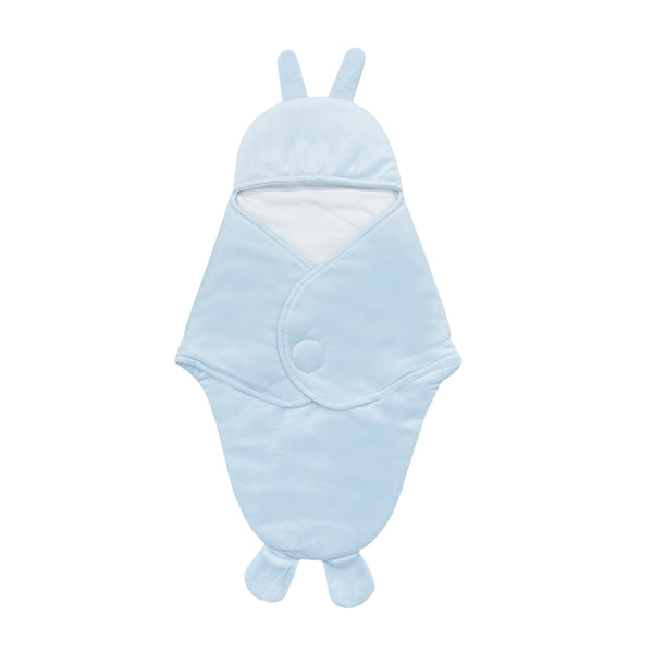 Hopop Baby Soft Fleece Hooded Wrapper Blanket - Blue