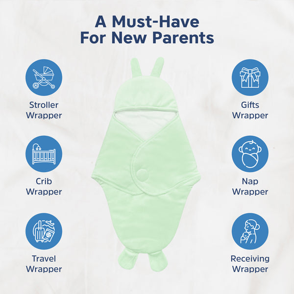 Hopop Baby Soft Fleece Hooded Wrapper Blanket