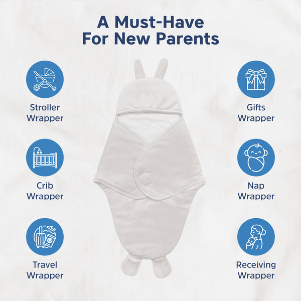 Hopop Baby Soft Fleece Hooded Wrapper Blanket