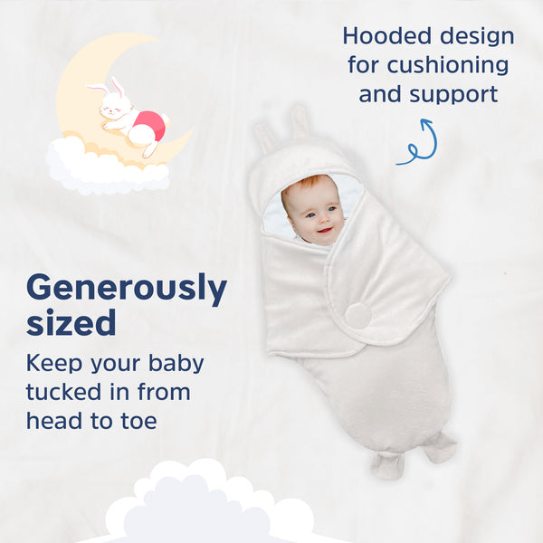 Hopop Baby Soft Fleece Hooded Wrapper Blanket