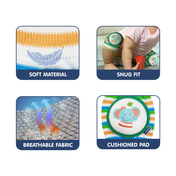 Hopop Anti Slip Elbow & Knee Pads for Crawling Baby