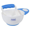 Top view of baby mash and serve feeding bowl set with spoon