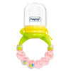 Hopop Baby Food & Fruit Nibbler with Rattle Handle, BPA-Free Mesh Feeder - Yellow