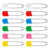 Baby Nappy Pins with Multicolor Plastic Lock Head - Pack of 12