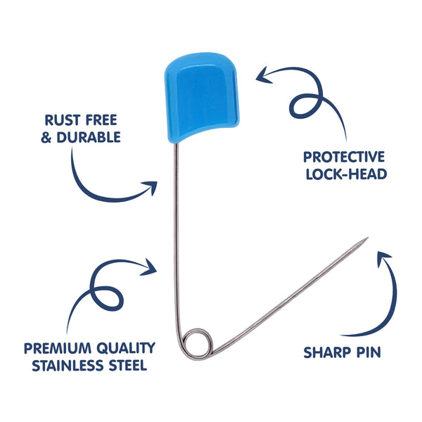 Colorful plastic head baby cloth diaper pins