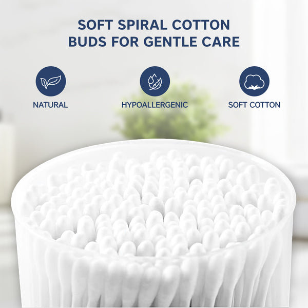 Hopop Safety Tips Cotton Buds, Gentle, Safe & Eco-Friendly - 200 Pcs