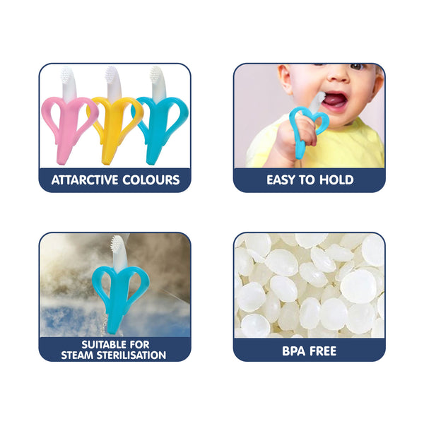 Hopop Easy Grip Banana-Shaped Silicone Baby Teether