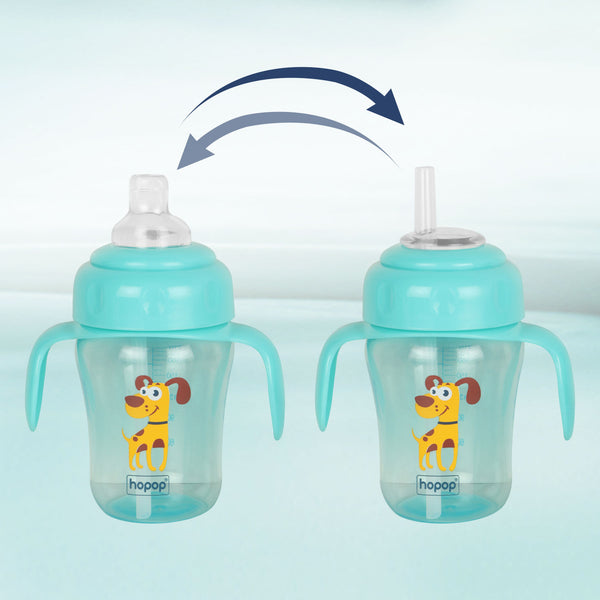 Hopop Spill-Proof Sipper Cup with Spout & Straw - 210ml