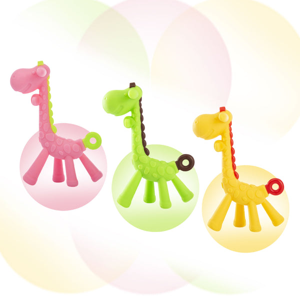 Hopop Silicone Giraffe Teether for Baby – Safe & Soothing Teething Toy