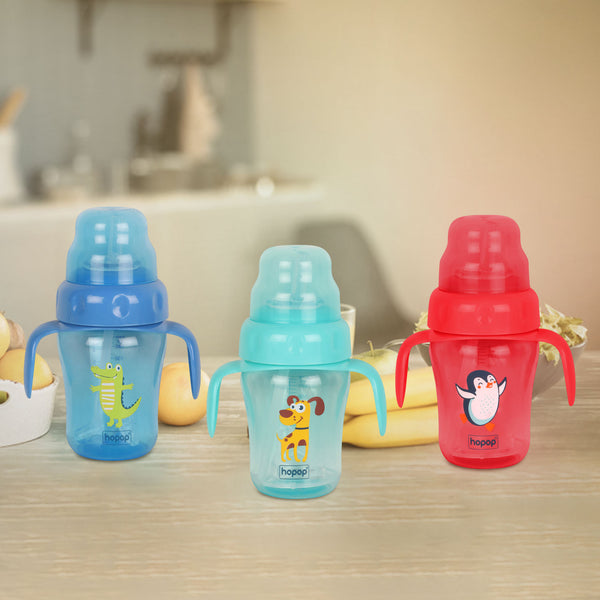 Hopop Spill-Proof Sipper Cup with Spout & Straw - 210ml