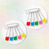 Baby Nappy Pins with Multicolor Plastic Lock Head - Pack of 12
