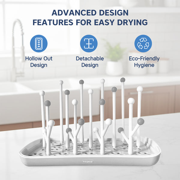 Hopop Portable Baby Bottle Drying Rack – Compact & Travel Friendly