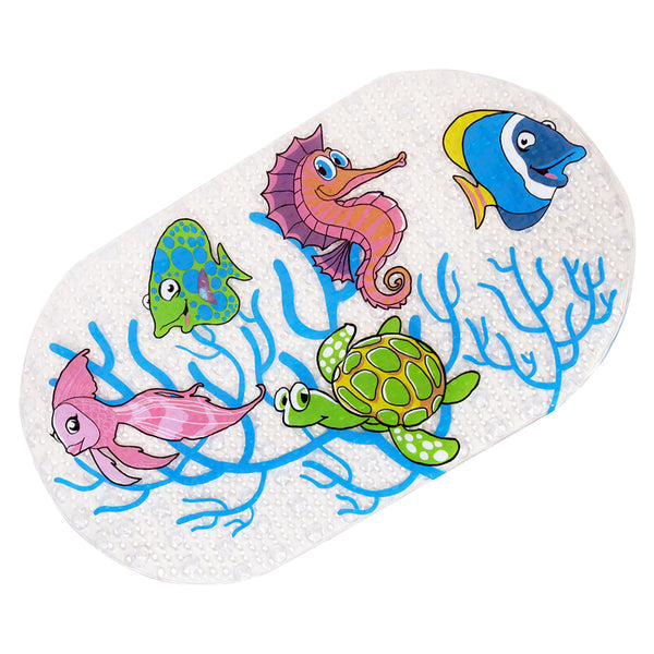 Hopop Non-Slip Cartoon Bath Mat for Kids – Soft & Safe Shower