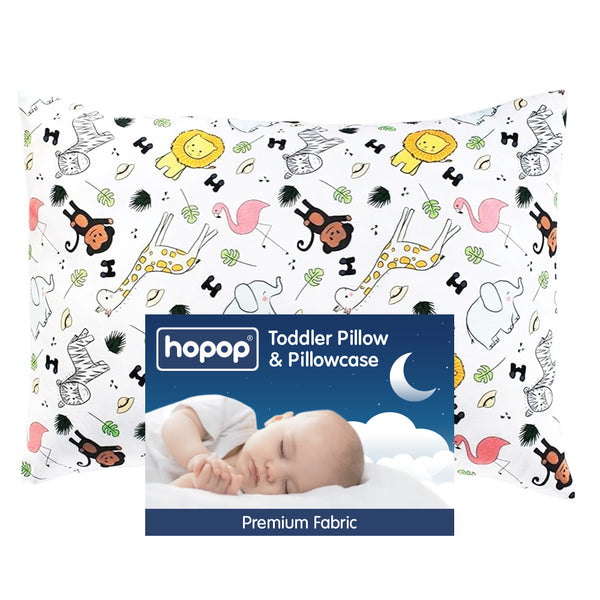 Hopop Soft & Breathable Premium Cotton Toddler Pillow with Pillowcase