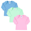 Baby Envelope Neck Full Sleeve Vest - Pack of 3 | Multicolor