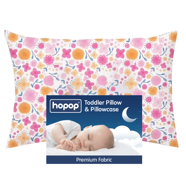 Hopop Soft & Breathable Premium Cotton Toddler Pillow with Pillowcase