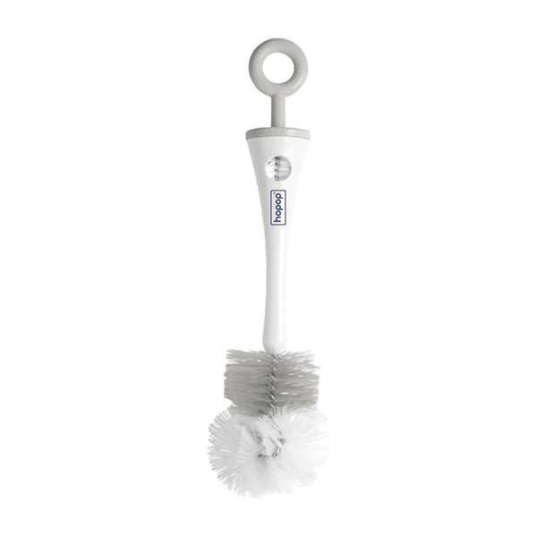 Hopop 2-IN-1 Bottle & Nipple Cleaning Brush with Grooved Handle & Easy Hanging Storage