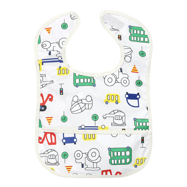 Hopop Easy-Clean Waterproof Baby Apron Bib with Crumb Catcher