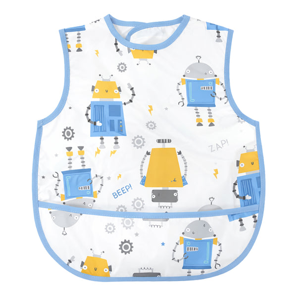 Hopop Easy-Clean Waterproof Baby Bib with Food Catcher Pocket