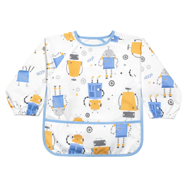 Hopop Easy-Clean Waterproof Full Sleeve Baby Bib with Food Catcher Pocket