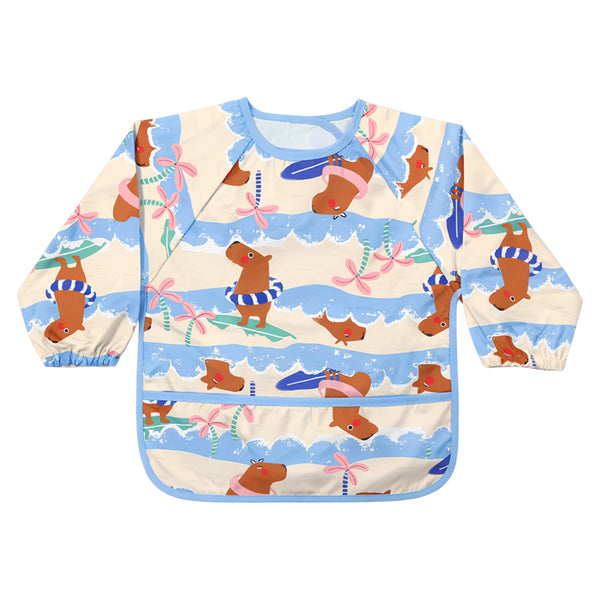 Hopop Easy-Clean Waterproof Full Sleeve Baby Bib with Food Catcher Pocket