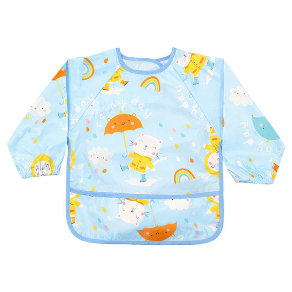 Hopop Easy-Clean Waterproof Full Sleeve Baby Bib with Food Catcher Pocket