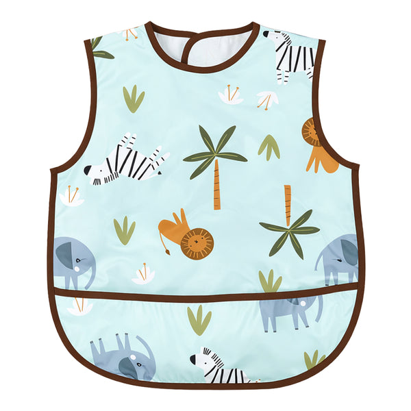 Hopop Easy-Clean Waterproof Baby Bib with Food Catcher Pocket