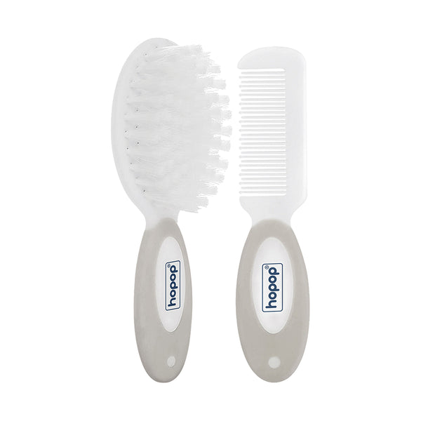 Hopop Baby Soft Bristle Hair Brush & Rounded Teeth Comb Set