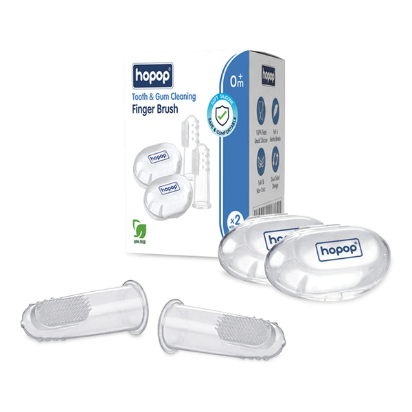 Hopop Silicone Baby Finger Toothbrush with Case Pack of 2