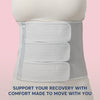 Post Delivery Belt for Women - Postpartum Belly Binder for C-Section & Normal Delivery Recovery (Waist 29"-46") - Grey