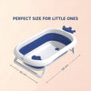 Top view of baby bath tub with drain plug feature