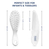 Soft Bristles Baby Comb & Brush Set - White - hopop.in