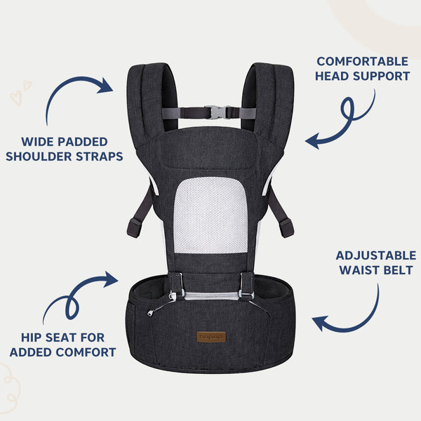 5 in 1 Elite Hip Seat Baby Carrier for Comfortable Carrying
