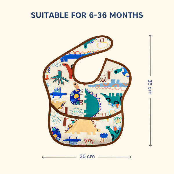 Hopop Easy-Clean Waterproof Baby Bib with Food Catcher Pocket