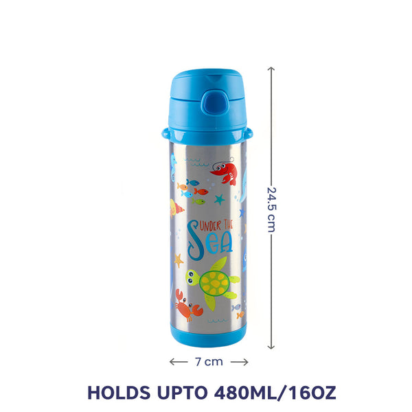 Hopop Insulated Stainless Steel Sipper Water Bottle for Kids - 480ml