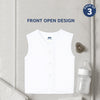 Front Open Sleeveless Cotton Vest - Pack of 3