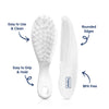 Soft Bristles Baby Comb & Brush Set - White - hopop.in
