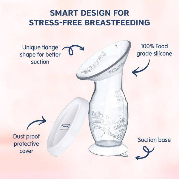 Hopop Natural Fit Silicone Manual Breast Pump - Gentle & Portable