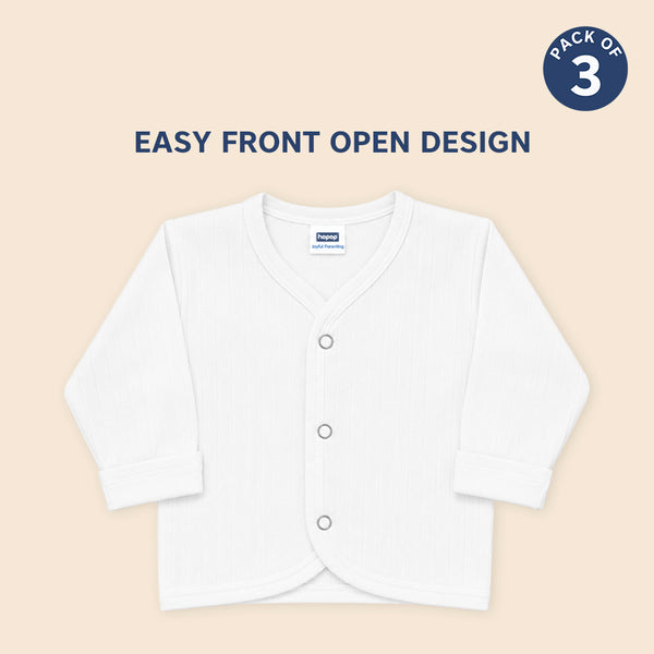 Baby Front Open Thermal Full Sleeve Top Pack of 3