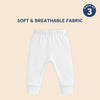 Hopop Baby Cotton Pajama Pants Pack of 3 - White
