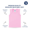 Baby Envelope Neck Sleeveless Vest - Pack of 3 | Multicolor