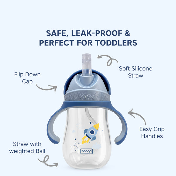Hopop Soft Silicone Straw Sipper Cup - 240ml