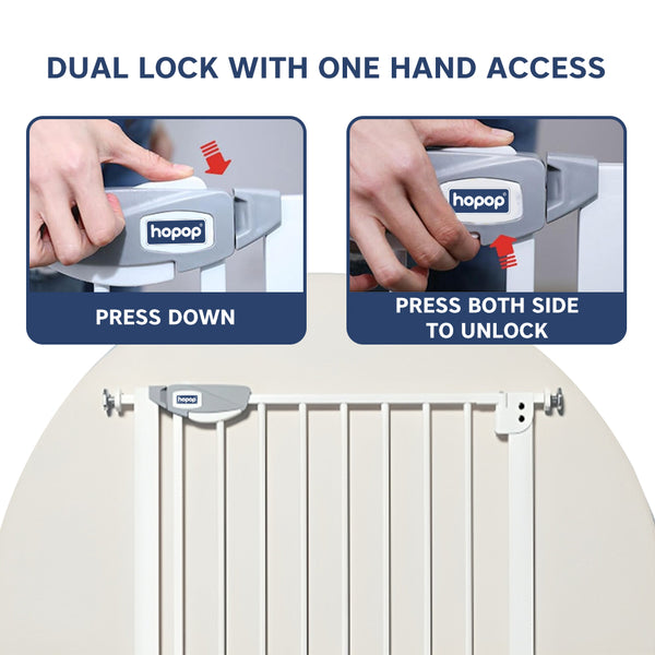 Hopop Baby Safety Gate for Kids with Two-Way Auto-Close - 75x85 Cm