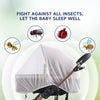 Lightweight breathable mosquito net on double bed