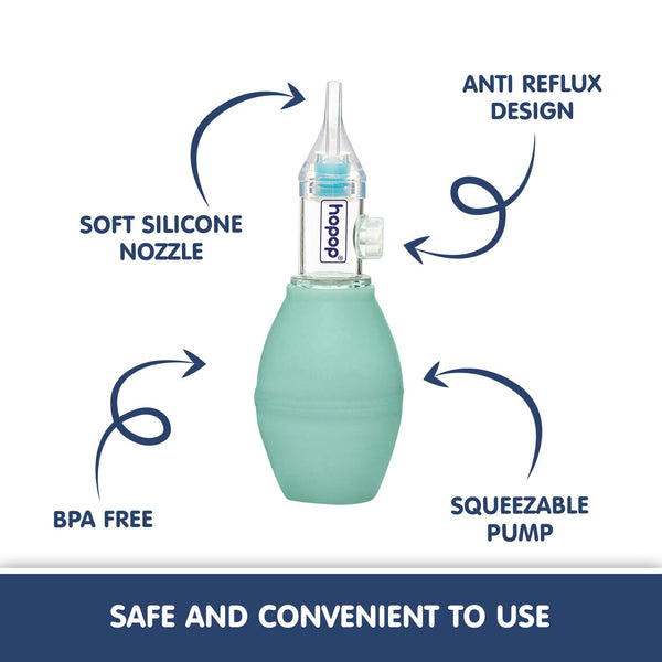 Hopop Anti-Reflux Baby Nose Cleaner, Gentle & Safe Nasal Aspirator