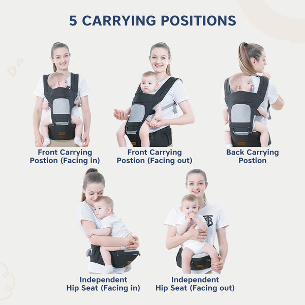 5 in 1 Elite Hip Seat Baby Carrier for Comfortable Carrying