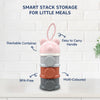 3-Layer Stackable Baby Milk Powder & Food Storage Container with Screw-On Lids - 330 ml