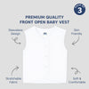 Front Open Sleeveless Cotton Vest - Pack of 3